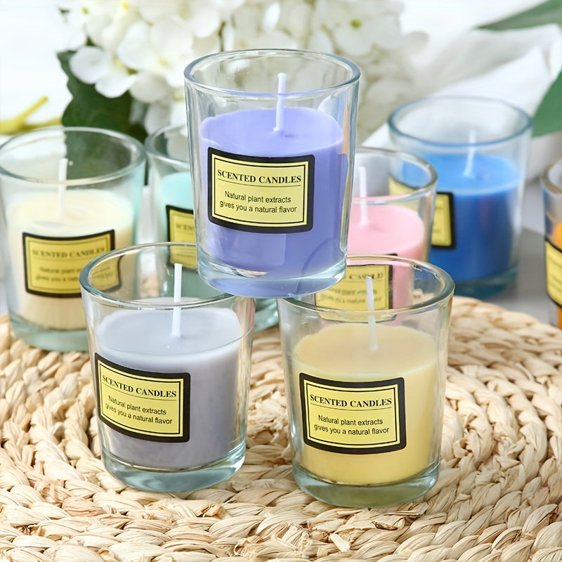 Windproof Glass Cup Plant Wax Scented Candle Indoor Hotel Fragrance