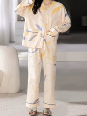 Floral Print Pajama Set Long Sleeve Top & Pants