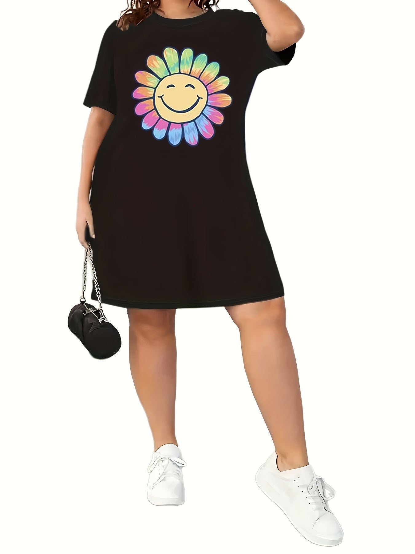 Sunflower Print Sleep Tee Dress
