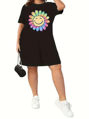 Sunflower Print Sleep Tee Dress