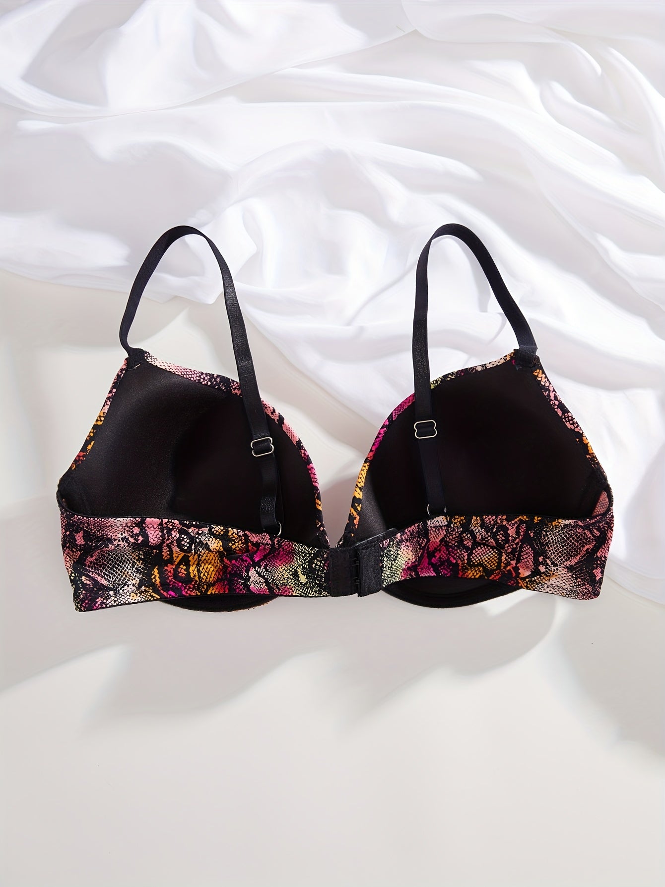 Snakeskin Print Push Up Bra Women's Lingerie