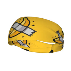 Banana Graphic Headband Unisex Sweat Wicking Stretchy & Breathable
