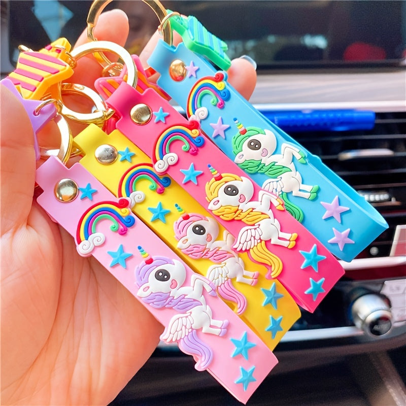 Unicorn Mirror Keychain Pendant PVC Doll