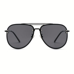 OUWEN Large Frame Sunshade Sunglasses Golden Gradient UV400 Protection