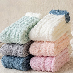 8 Pairs Fuzzy Floor Socks Comfy & Warm Mid Tube Socks Women's