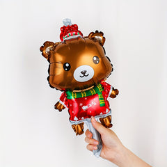 5pcs Christmas Letter Banner Mini Santa Claus Christmas Decoration Balloons