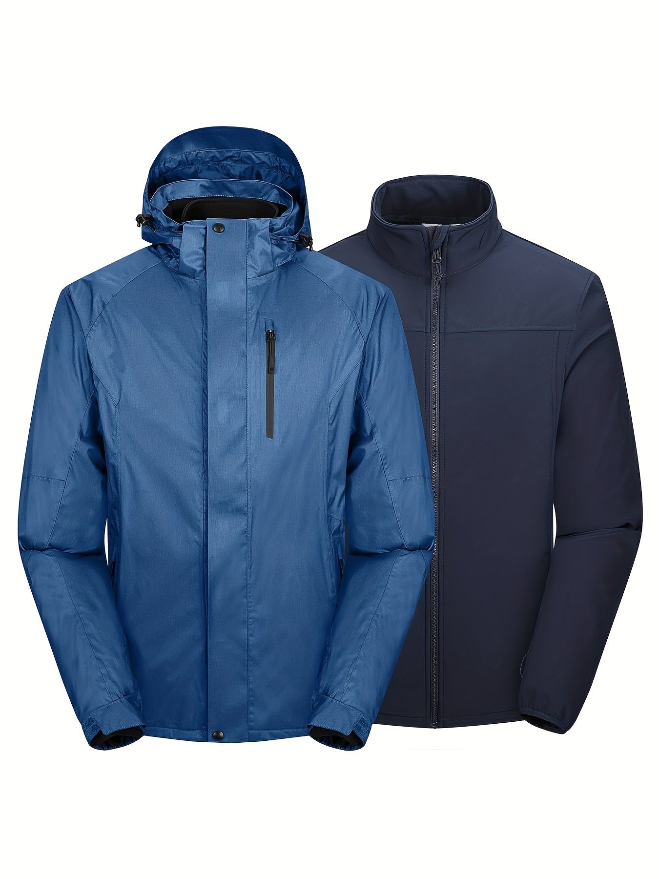 Men's 3 In 1 Fleece Sports Casual Waterproof Hooded Jacket