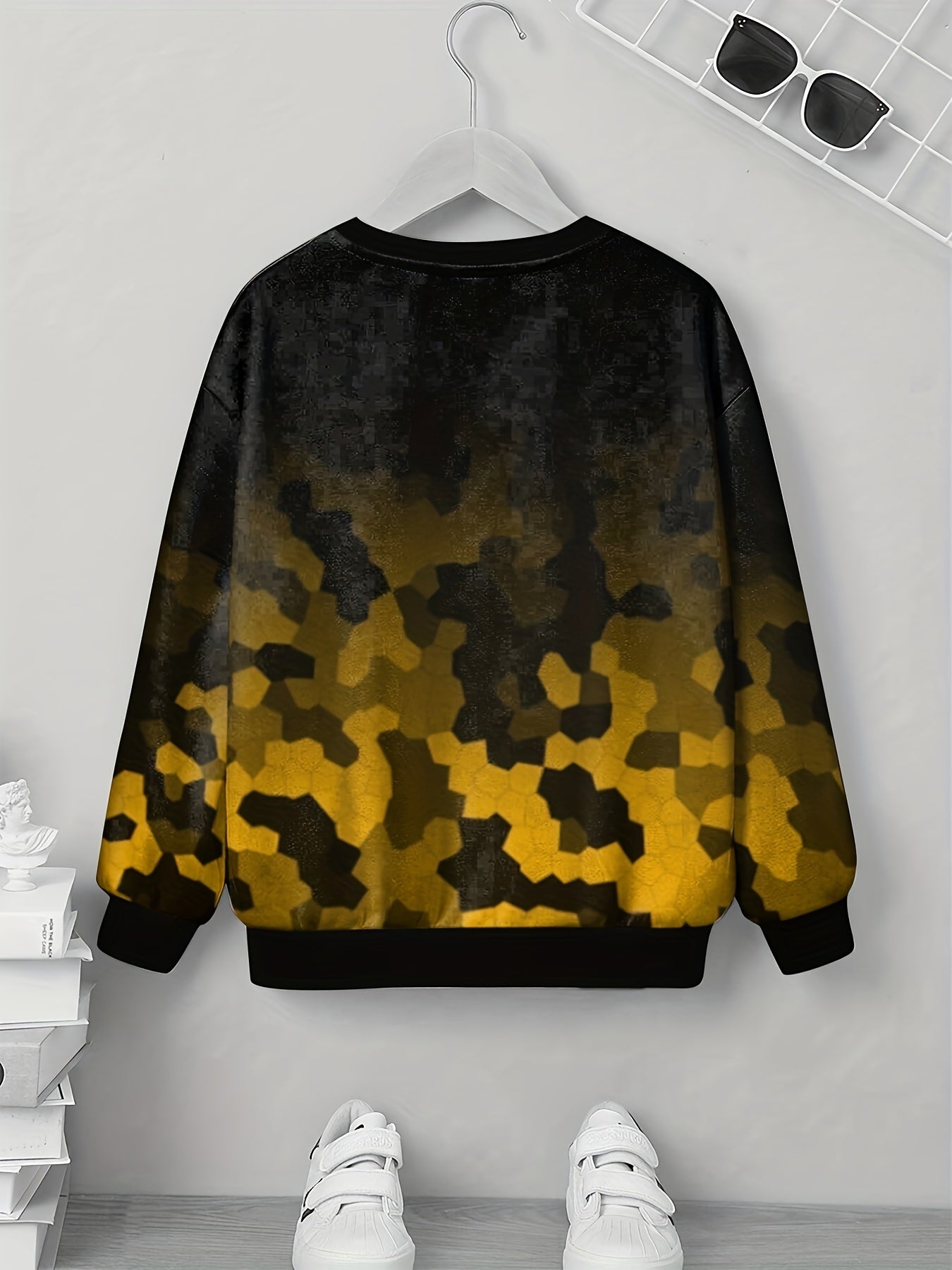 Geometric Pattern Kid's Sweatshirt Boys Pullover Long Sleeve Top