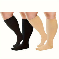 Wide Calf Compression Socks 15-20 mmHg Knee High Stockings