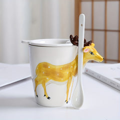 1PC Ceramic Animal Coffee Mug With 3D Handle 450ml Hand Painted