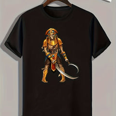 Skeleton Pattern Print Men's Sports T-shirt for Fitness