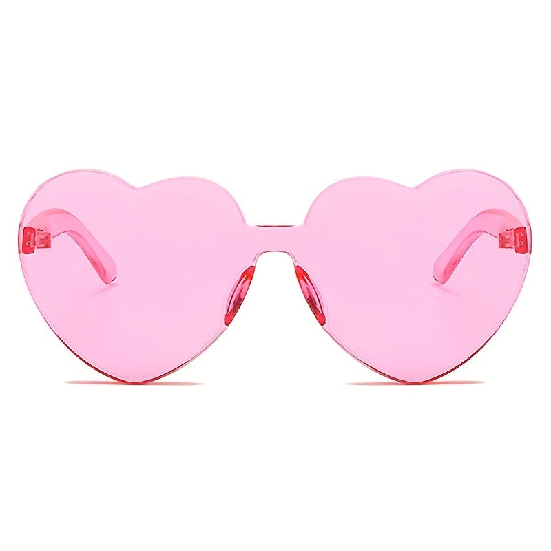 Y2K Heart Sunglasses Clear Frame UV400