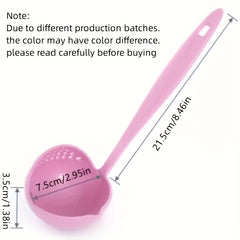 1pc Round Spoon 2 in 1 Long Handled Spoon Household Strainer