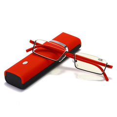 Half Frame Reading Glasses with Pen Holder Box