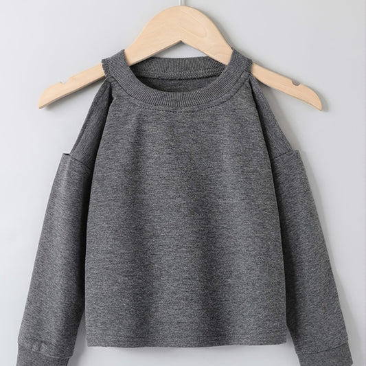 Girls Long Sleeve Off Shoulder Sweatshirt Spring Autumn