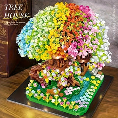 Dreamy Treehouse Model Set with Flowers and Greenery