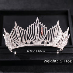 Golden Vintage Queen Crown Rhinestone Tiara Prom Hair Accessories