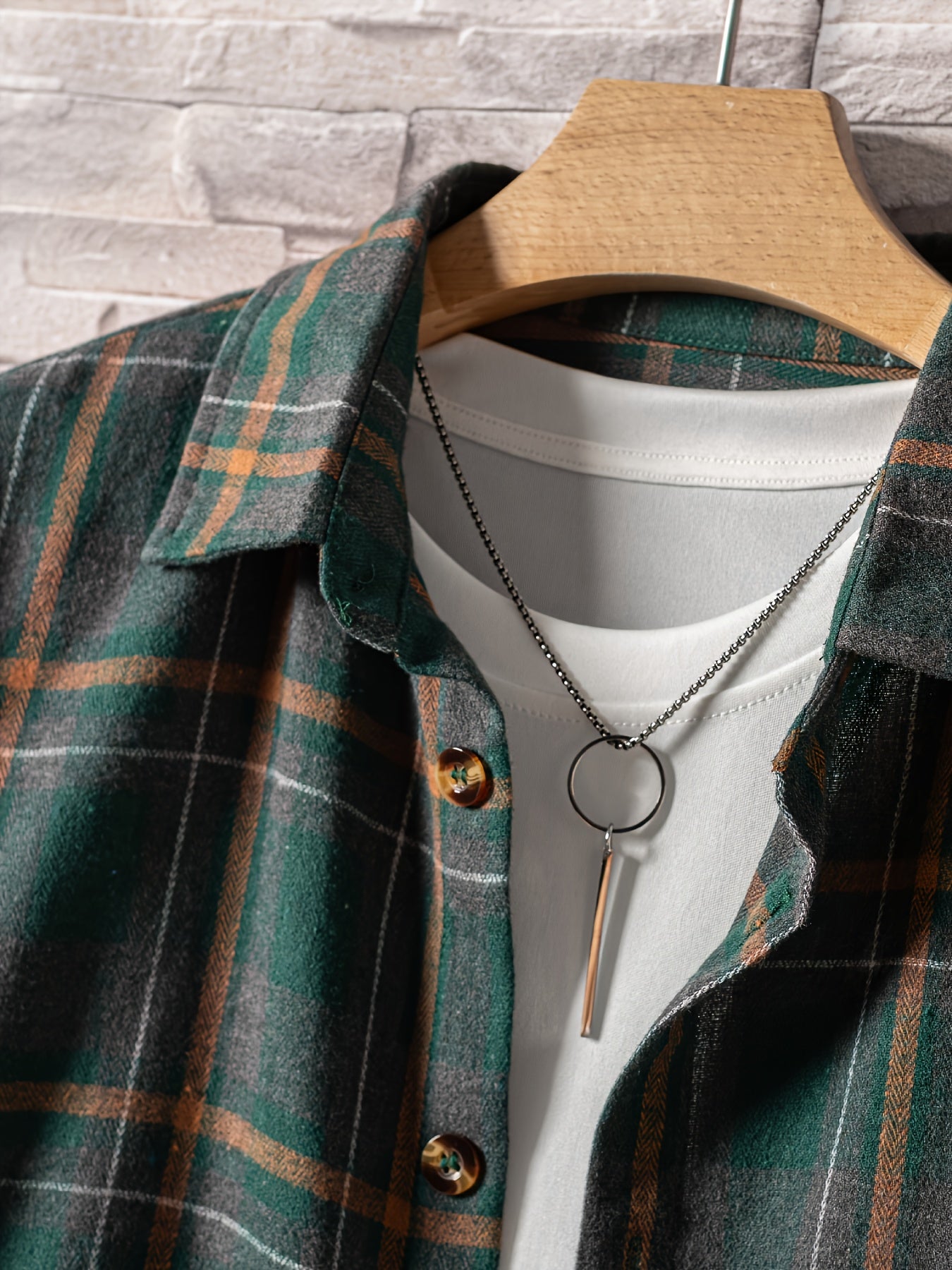 Men's Plaid Button Up Long Sleeve Shirt
