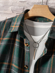 Men's Plaid Button Up Long Sleeve Shirt