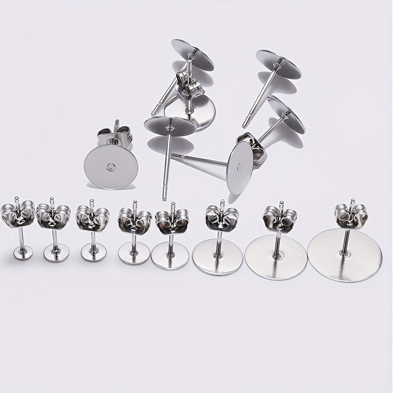 100pcs Stainless Steel Ear Studs for DIY Ear Accessories