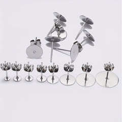 100pcs Stainless Steel Ear Studs for DIY Ear Accessories