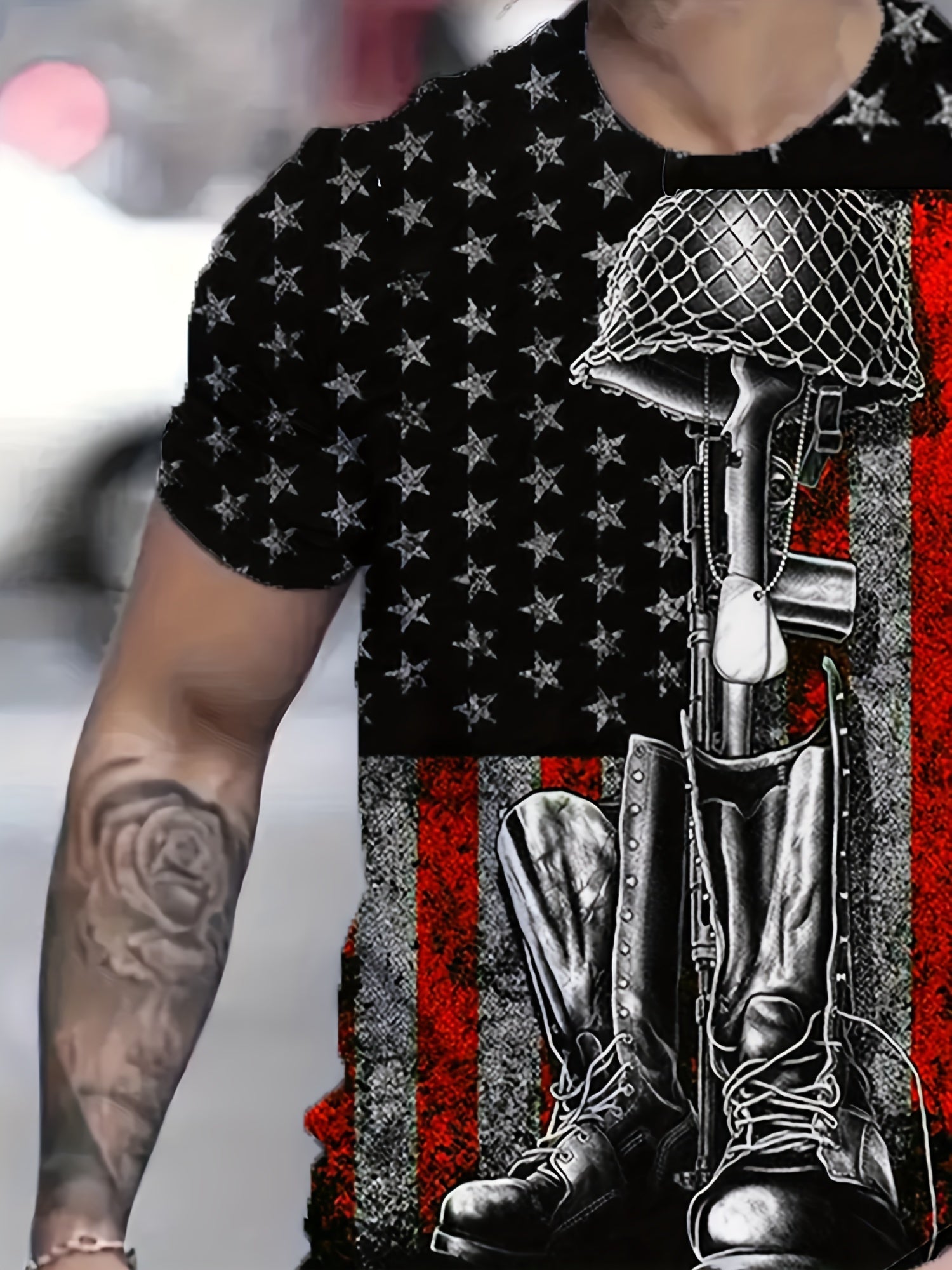 Men's Casual Street Style Print T-shirt for Summer