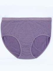 4 Pack Women's Plus Solid Mid Waisted Comfy & Breathable Panty Set