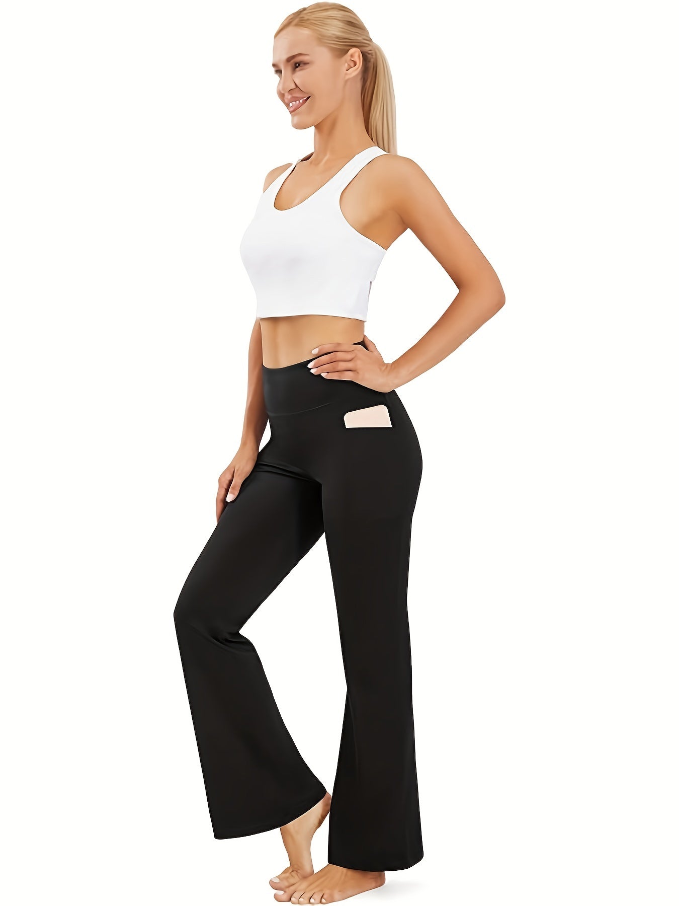 Bootcut Yoga Pants With Pockets For Women Running Workout Flare Leggings