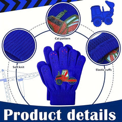 6 Pairs Kids Knitted Gloves Winter Warm Boys Girls