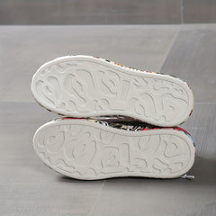 Graffiti Pattern Platform Thick Sole Skate Shoes