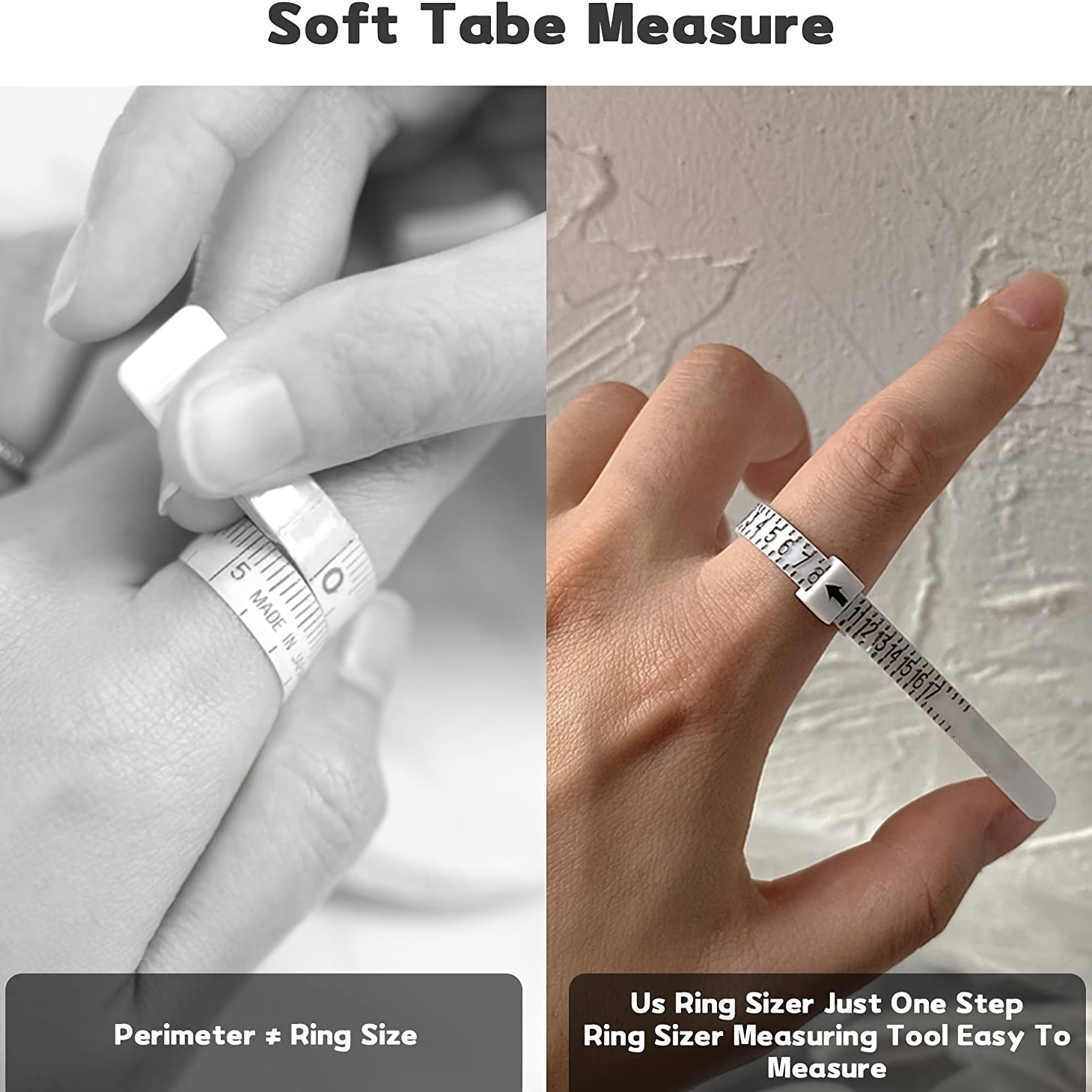Ring Sizer Reusable Measuring Tool 1-17 Rings Size