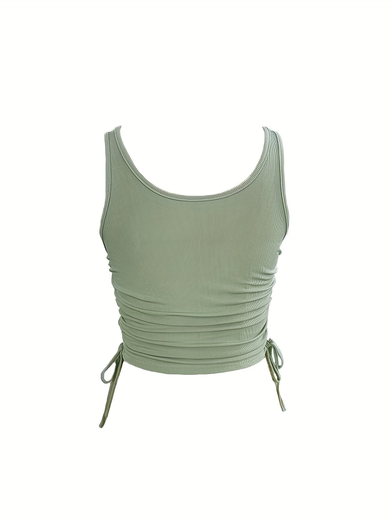 Sexy Drawstring Tank Tops Sleeveless Crop Summer Women's Clothing