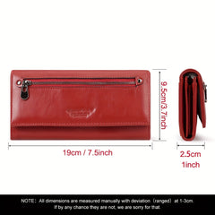 HUMERPAUL Vintage Leather RFID Wallet Classic Bi Fold Large Capacity