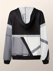 Women's Plus Geometric Print Hoodie Pullover & Pants Set