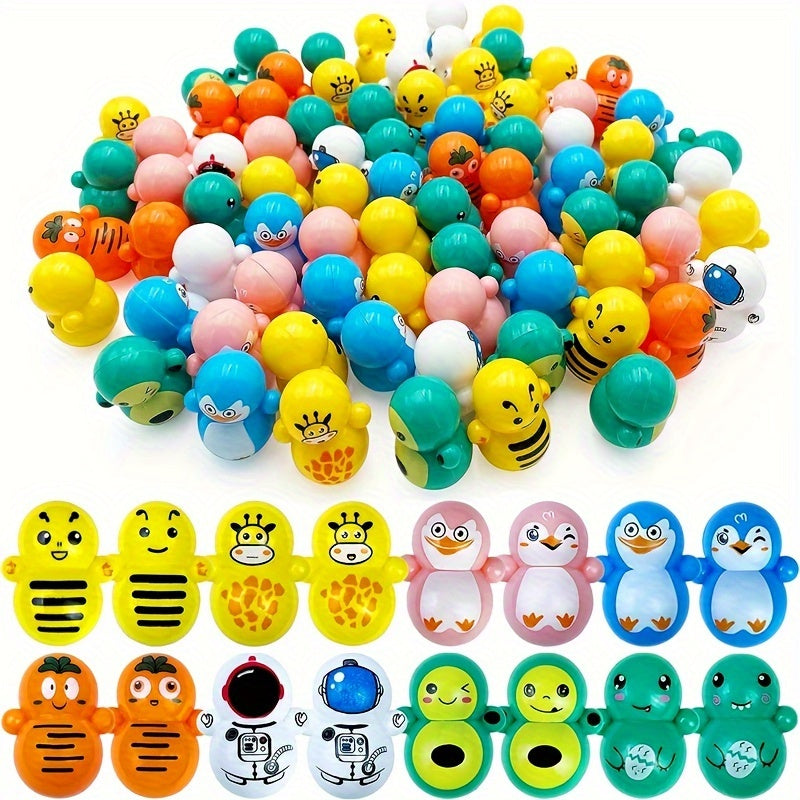 30pcs Cartoon Animal Mini Tumbler Toys for Party Decor