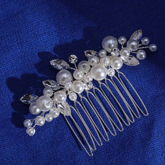 Faux Pearl Crystal Hair Comb Bridal Jewelry Insert Comb Wedding Hair Accessories