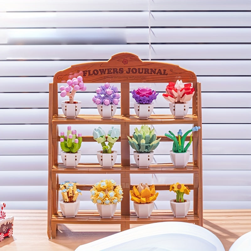 Eternal Flower Building Blocks Potted Succulent Mini DIY Model Toys