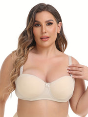 Sexy Bra Women's Plus Smoothing Push Up Anti slip Convertible Bow Bra