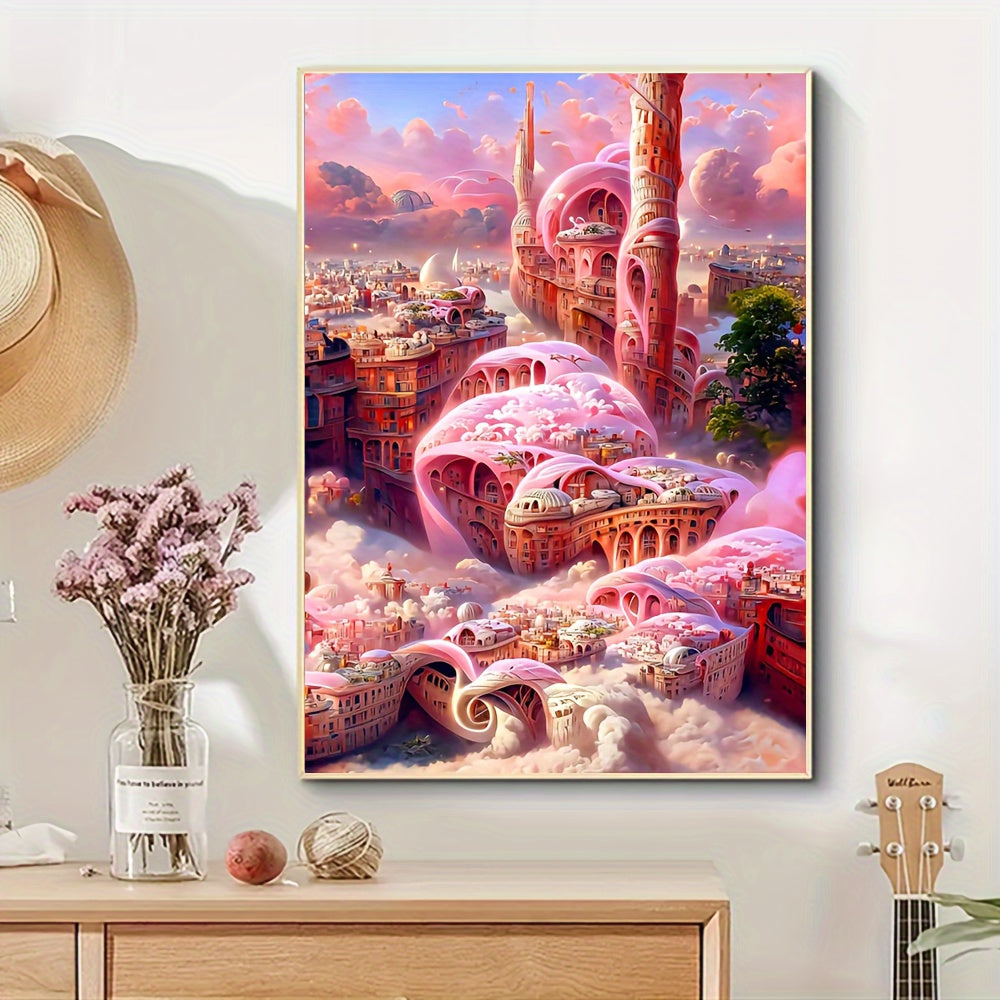 Fairy Tale Castle Landscape Canvas Painting Poster for Home Wall Decor