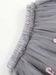 Flamingo Embroidery Tulle Tutu Skirt for Girls