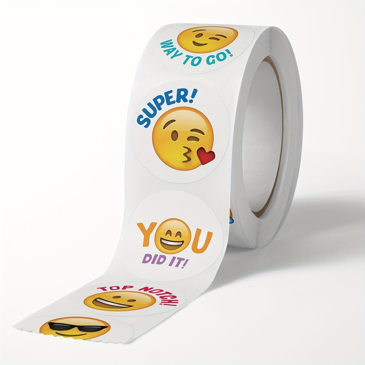 Emoticon Stickers Happy Face Teacher Reward Labels 500 Pieces Roll