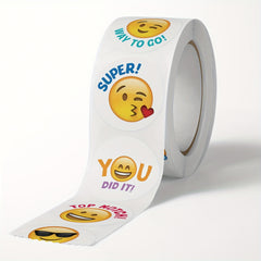 Emoticon Stickers Happy Face Teacher Reward Labels 500 Pieces Roll