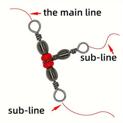 15pcs T-shaped Fishing Swivels 3-way Connector Ball Bearing Swivels