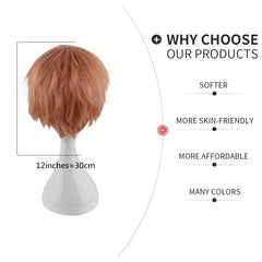 Brown Funky Dress Up Wig For Men Synthetic Fiber Wig For Costume Party Use