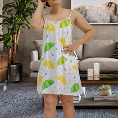 Leaf & Umbrella Print Cami Nightdress