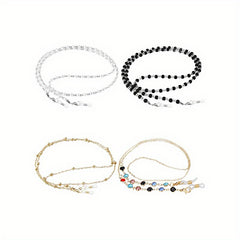 4pcs Beaded Glasses Chain Eyeglasses Lanyard Strap Face Covering Retainer