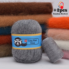 Long Plush Mink Cashmere Wool Yarn 20g 50set w/Markers Fine Hand Knitting Thread