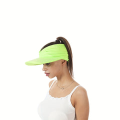 Rhinestone Ponytail Visor Cap Bright Candy Sun Hat Wide Brim Cycling Sports Base