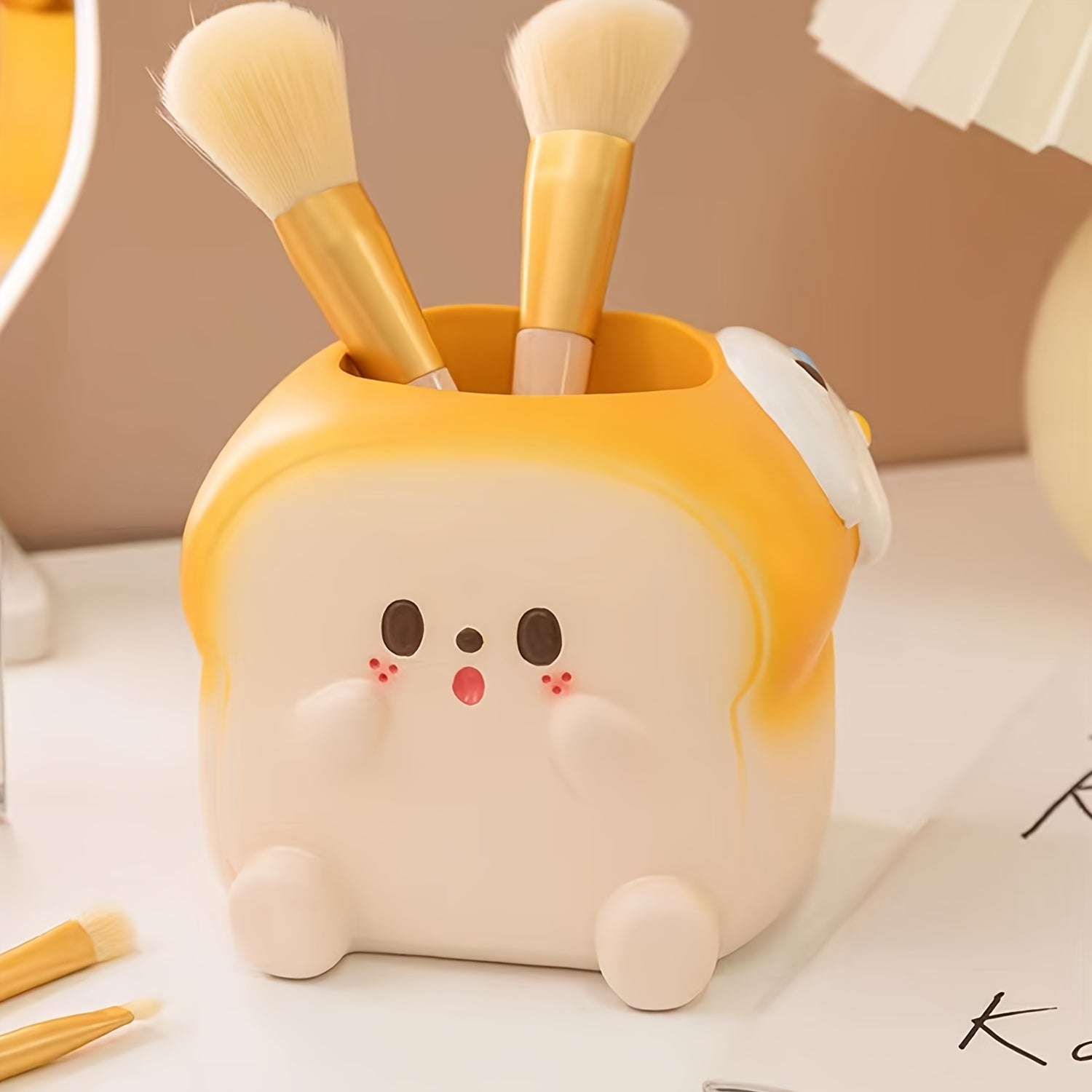 Bread Toast Pencil Holder Cosmetic Storage