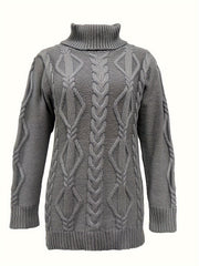 Cable Long Sleeve Turtle Neck Jumper